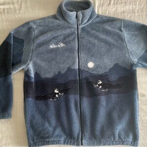 Vintage Ocean East Sport Wear Fleece Eagle Jacket Size L